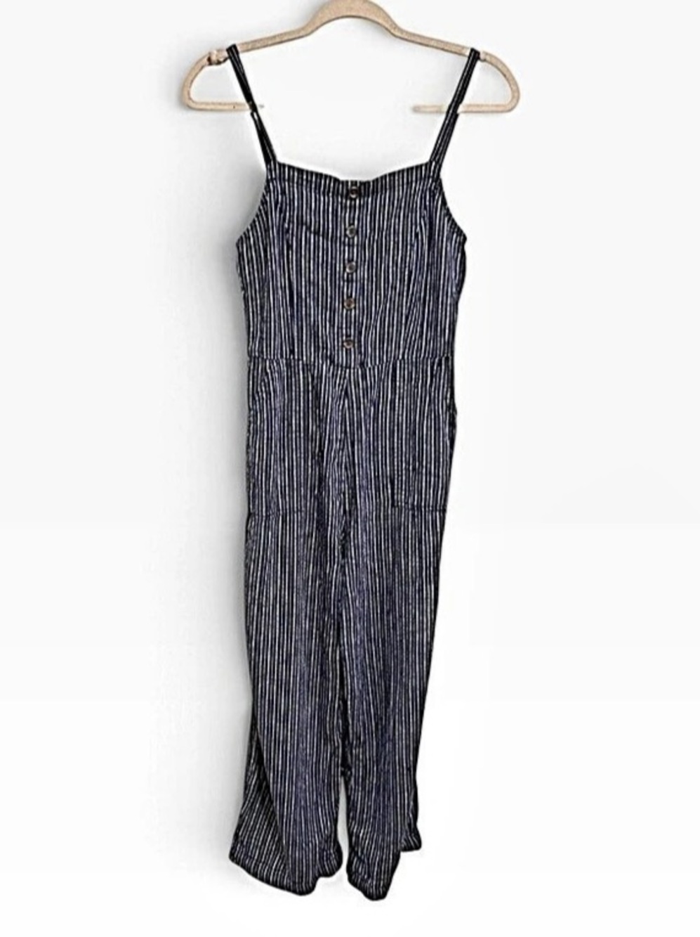 Old Navy Button-Front Linen-Blend Striped Cami Jumpsuit Striped Cami Maxi Dress